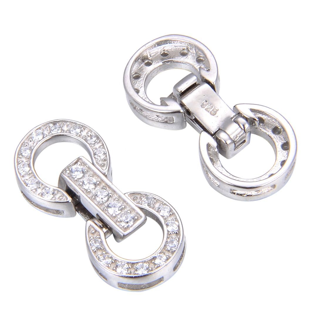 Amazon.com: 2pcs Adabele Real 925 Sterling Silver Snap Lock